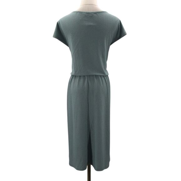 BLOOMCHIC 22-24 3X Plus Sage Green Textured Waist Tie Knit Midi Dress NWT B159 - Picture 4 of 12